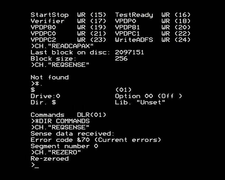 BeebMaster SCSI2SD Commands